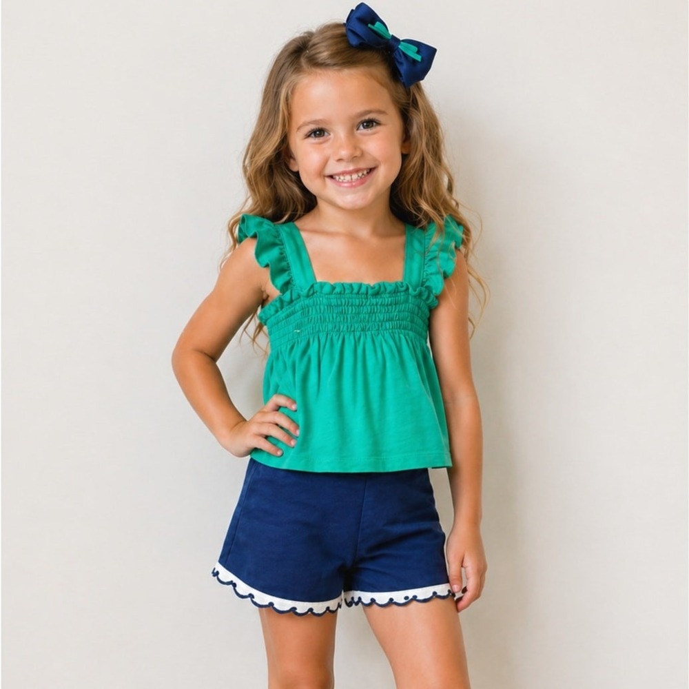 Crewcuts Janie and Jack Matching Set with Bow Eyelet Ruffle St Patty Green 5T